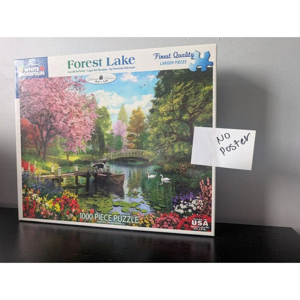 COMPLETE White Mountain Forest Lake - 1000 Piece Jigsaw Puzzle 2017